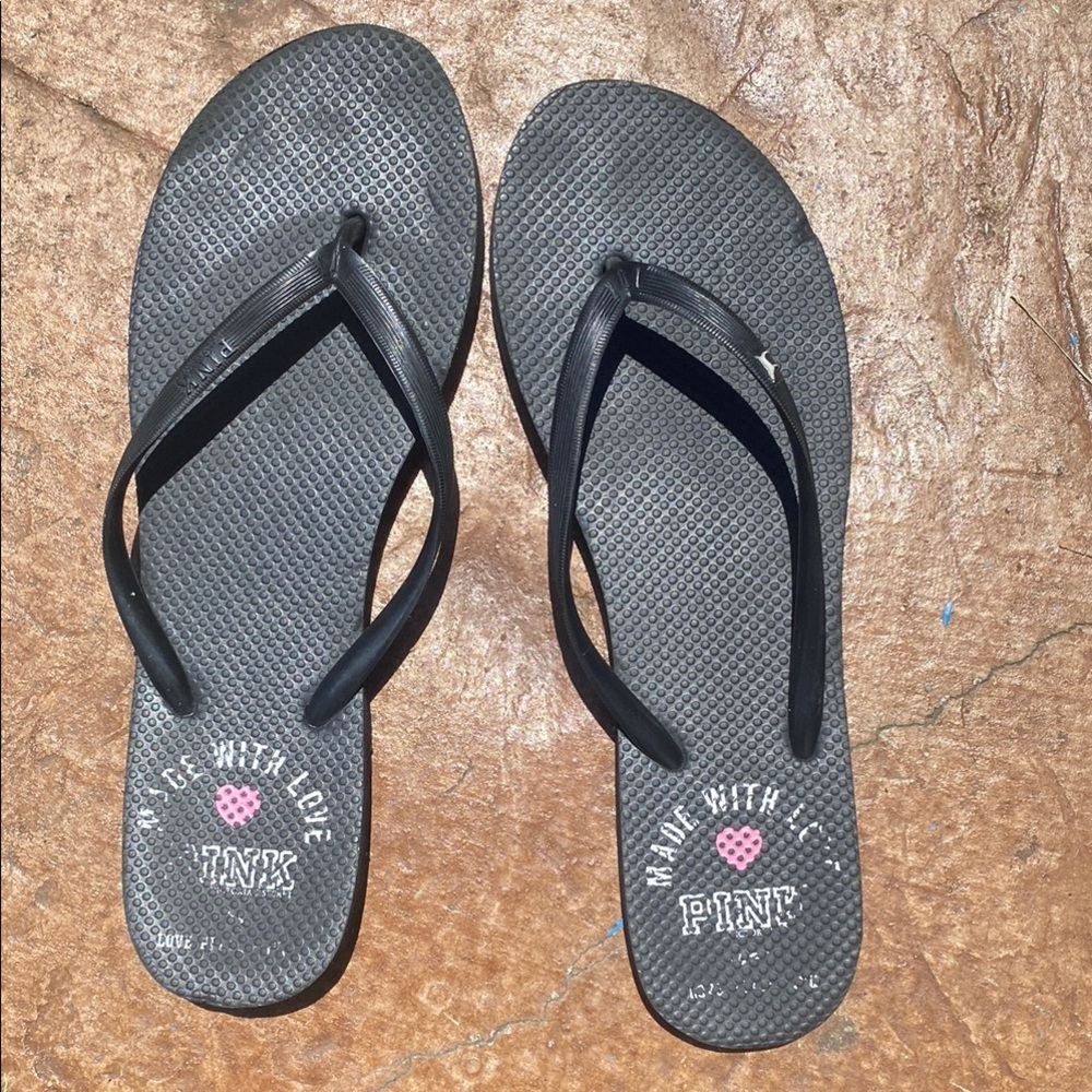 PINK Victoria's Secret Black Sandals Casual Comfort